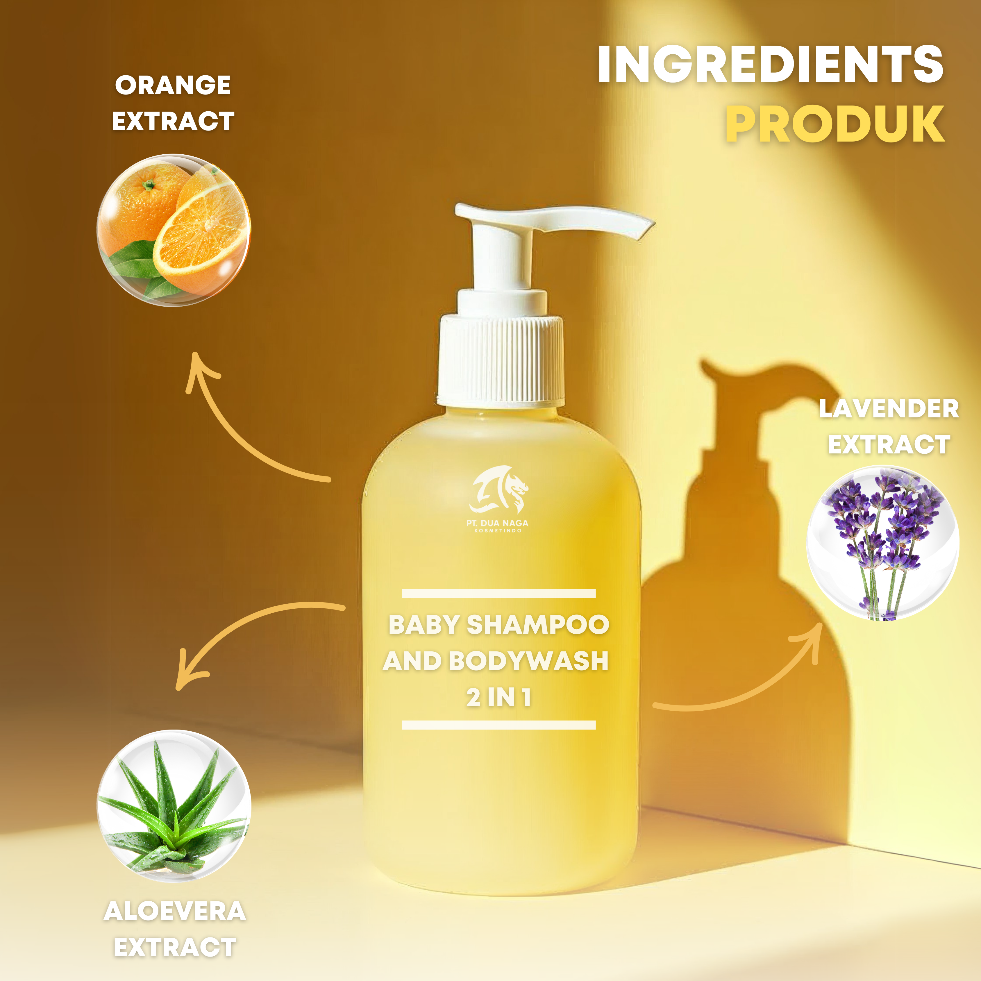 100% Organic Nourishes Orange Peel Oil Shampoo Aloe Vera Cleanse Baby Shampoo and Bod