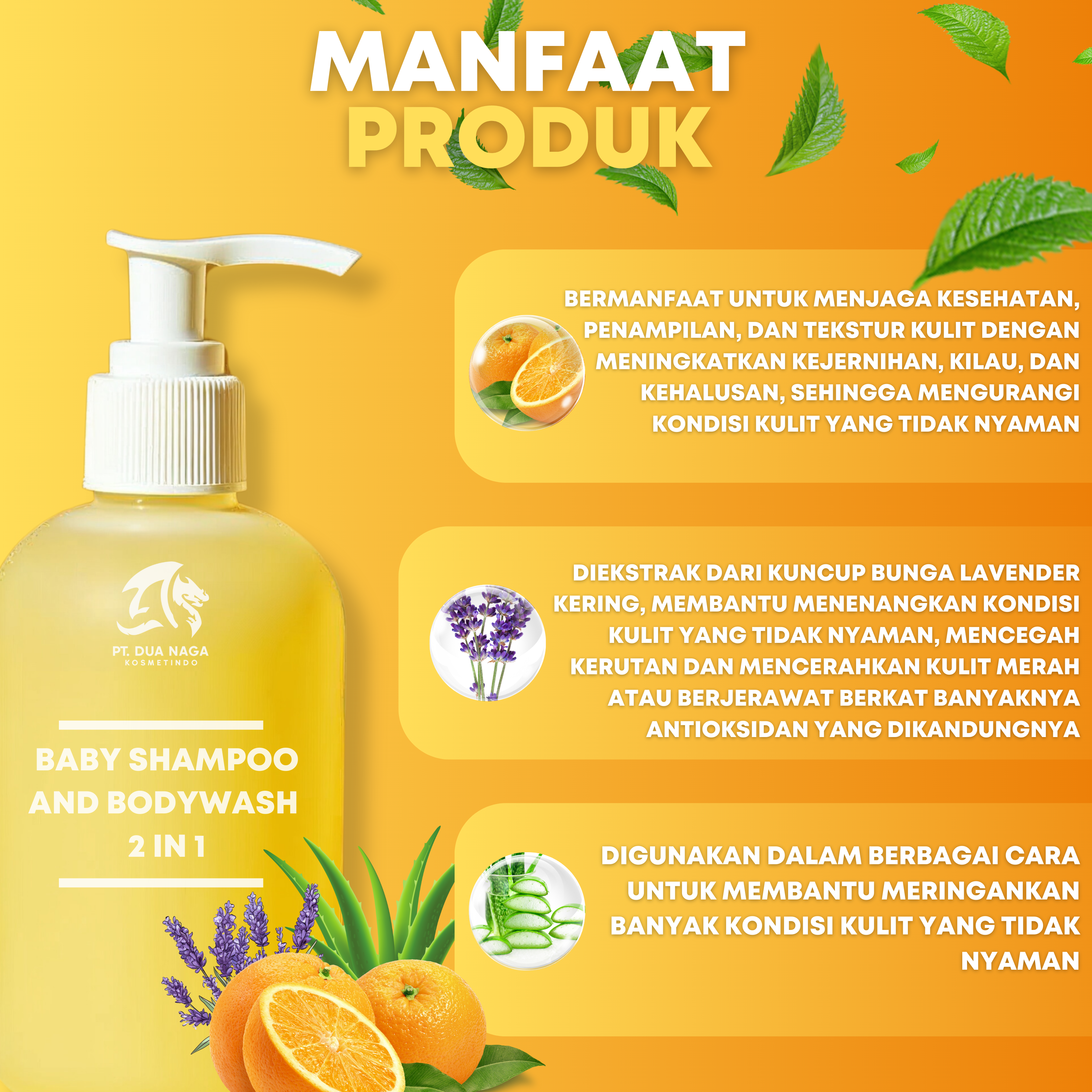 100% Organic Nourishes Orange Peel Oil Shampoo Aloe Vera Cleanse Baby Shampoo and Bod (Baby)